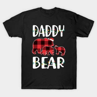 Daddy Bear Red Plaid Christmas Pajama Matching Family Gift T-Shirt